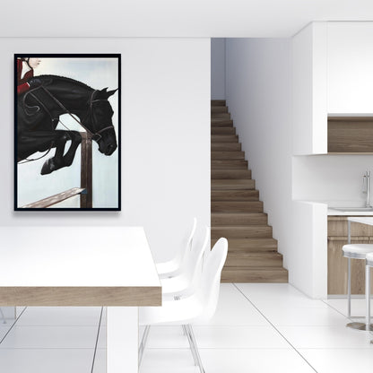 Riding Competition Framed Canvas - Livingroom Decor Hobbies