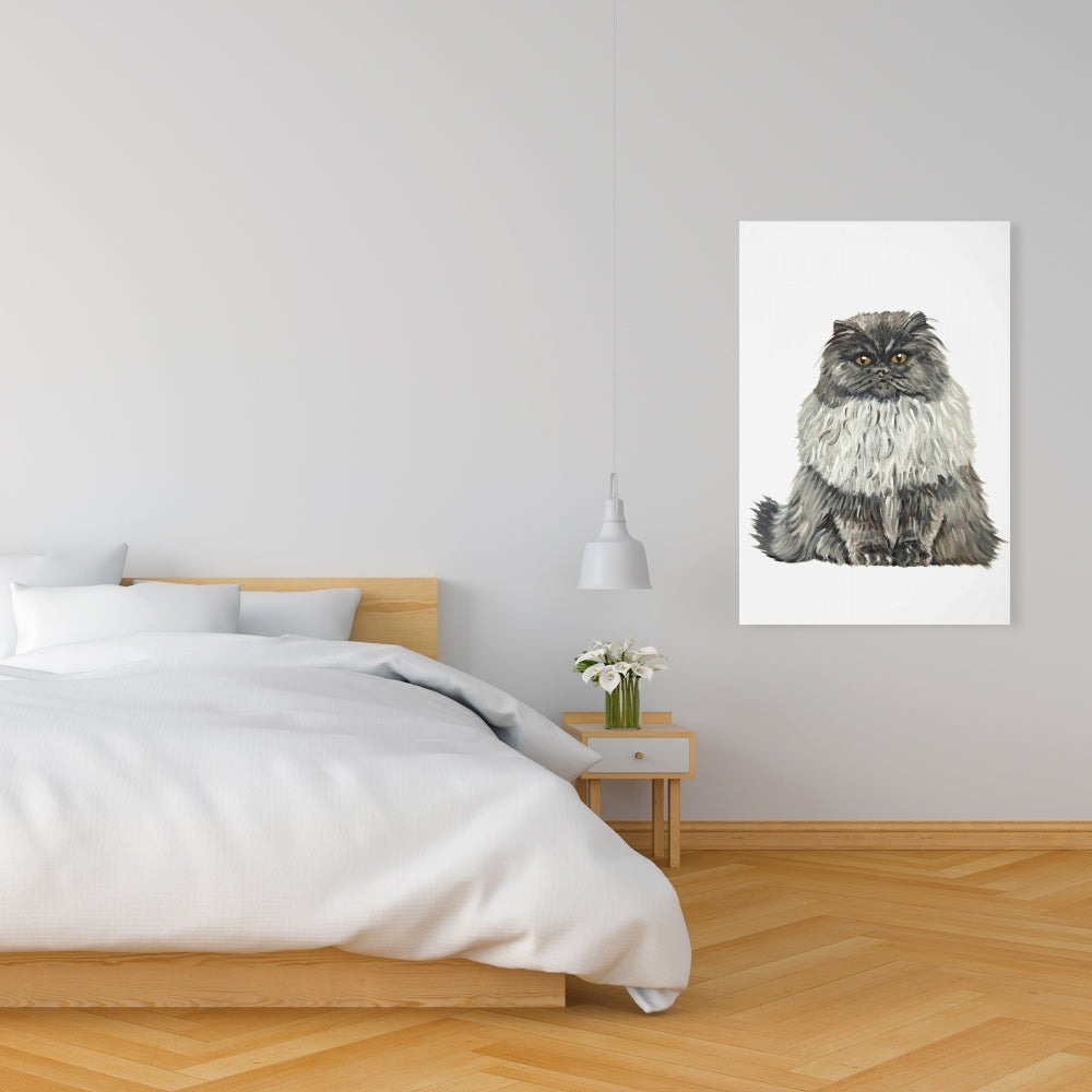 Toile représentant un chat persan gris : décoration d'intérieur pour les amoureux des animaux
