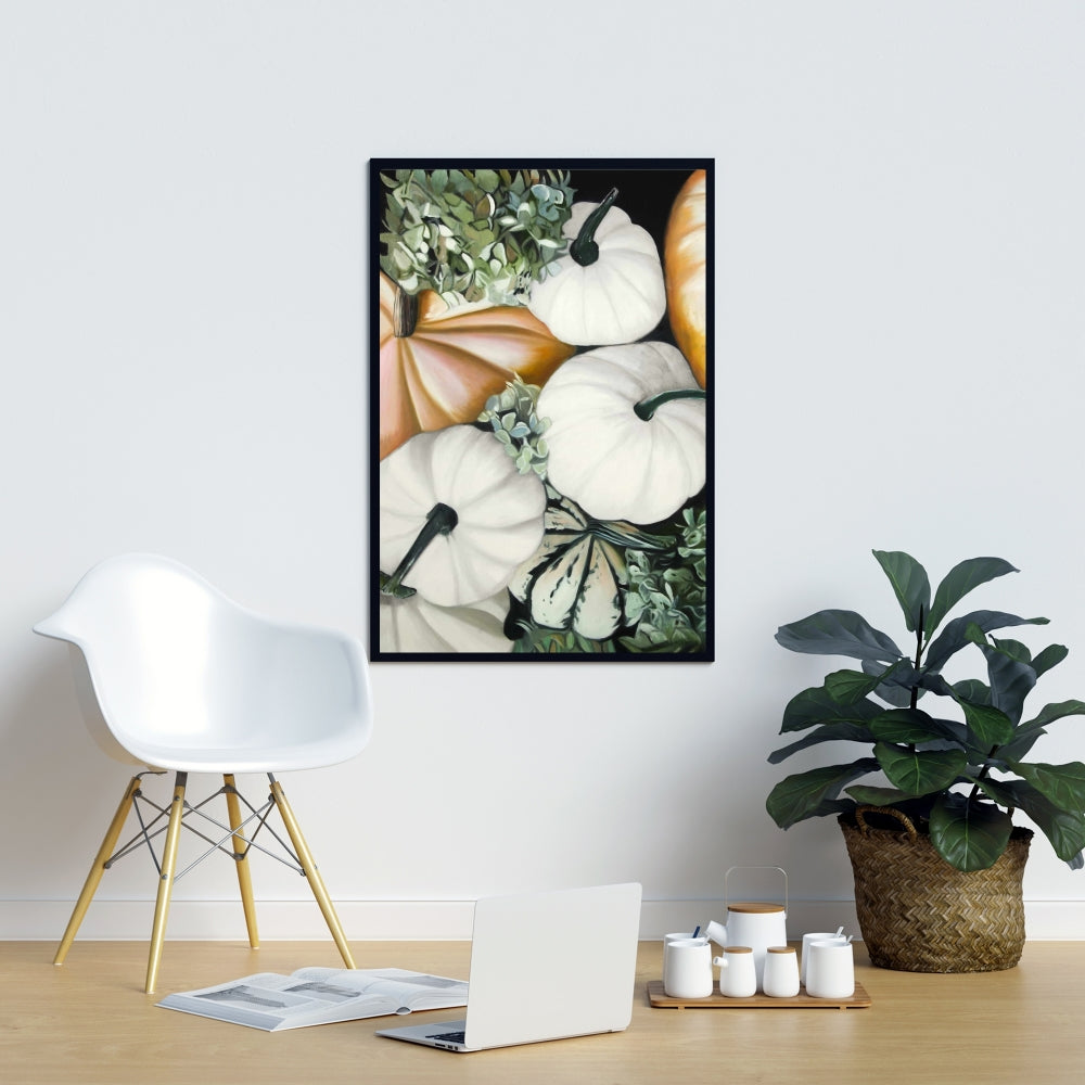 Toile encadrée « Citrouilles d'automne » | Décoration d'intérieur écologique