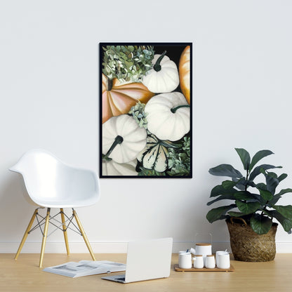 Toile encadrée « Citrouilles d'automne » | Décoration d'intérieur écologique