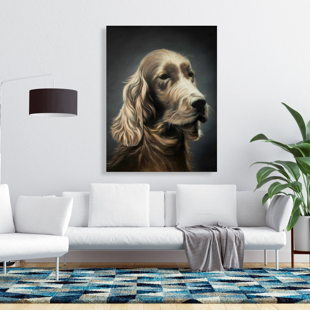 Field Spaniel Canvas | Brown Animal Office Decor Wall Art
