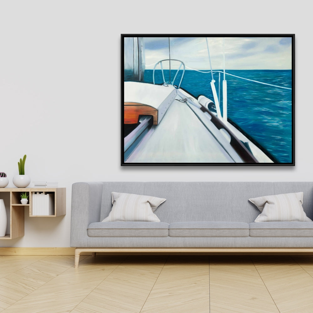 Sail on the Water | Coastal Marine Canvas | Bathroom Decor
