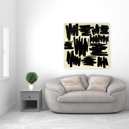 Deconstructed Stripes Abstract Canvas - Man Cave Wall Art