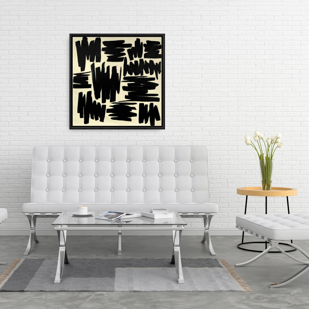 Toile à rayures déconstruites | Décoration d'intérieur abstraite