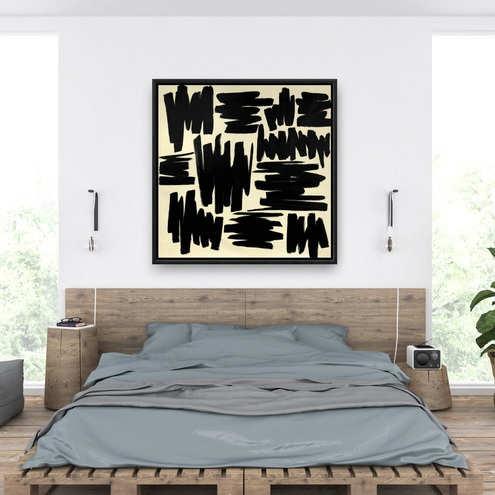 Toile à rayures déconstruites | Décoration d'intérieur abstraite