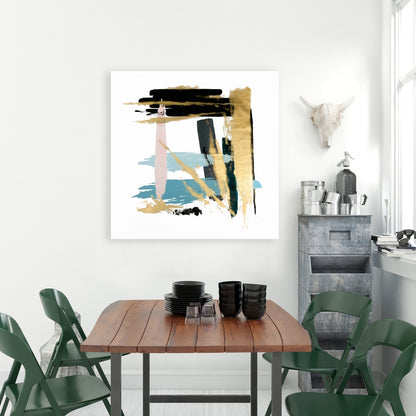 Pastel Stroke Shapes Abstract Blue Canvas | Home Decor Art