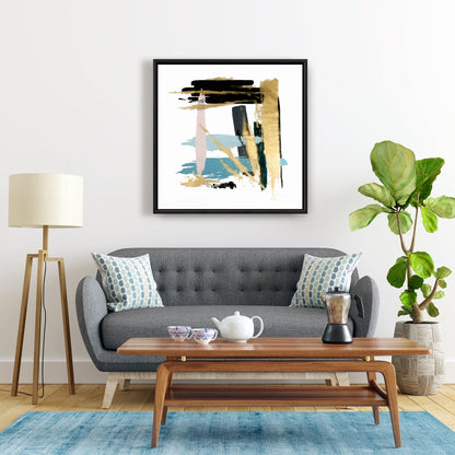 Pastel Stroke Blue Modern Canvas | Bedroom Wall Art Decor