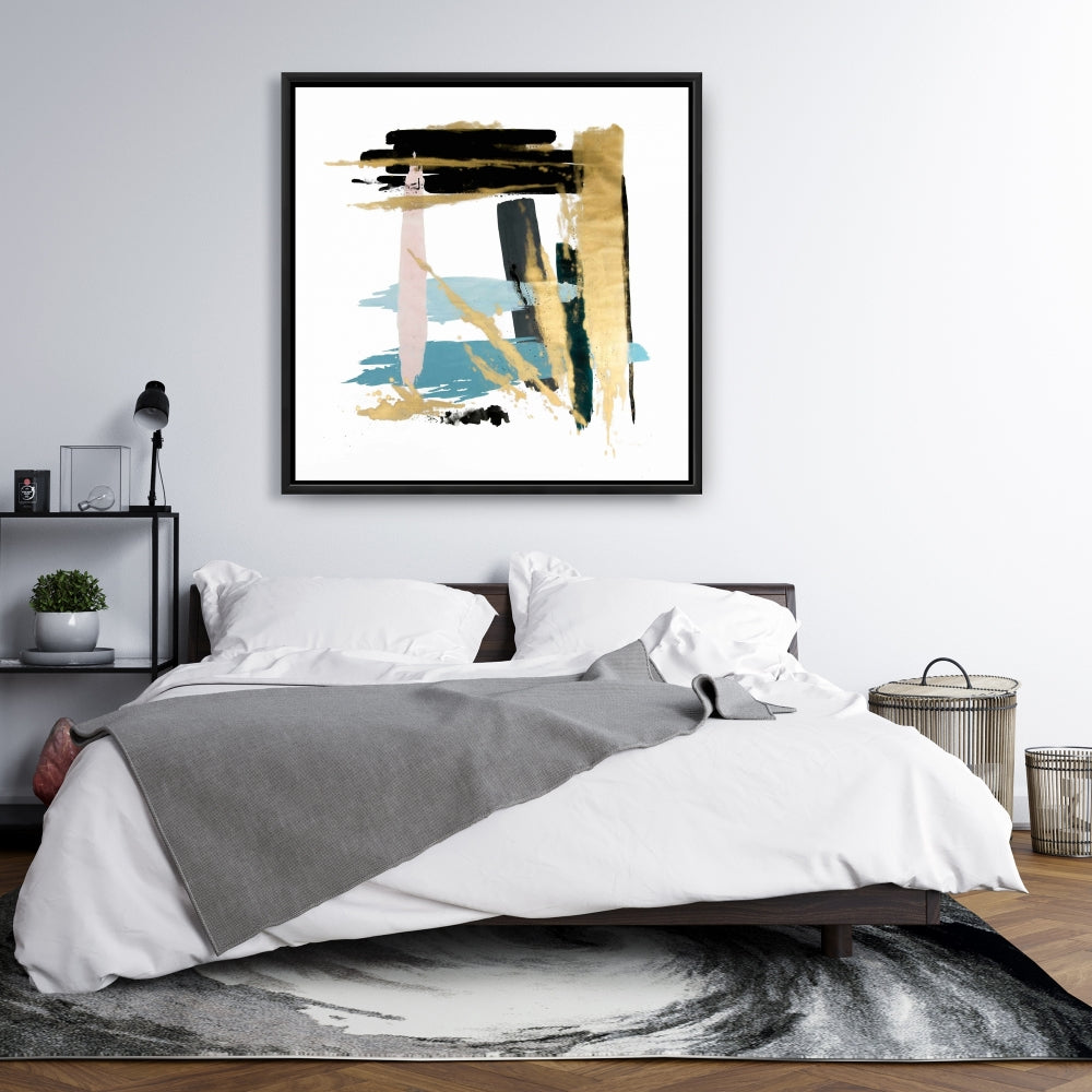 Pastel Stroke Blue Modern Canvas | Bedroom Wall Art Decor