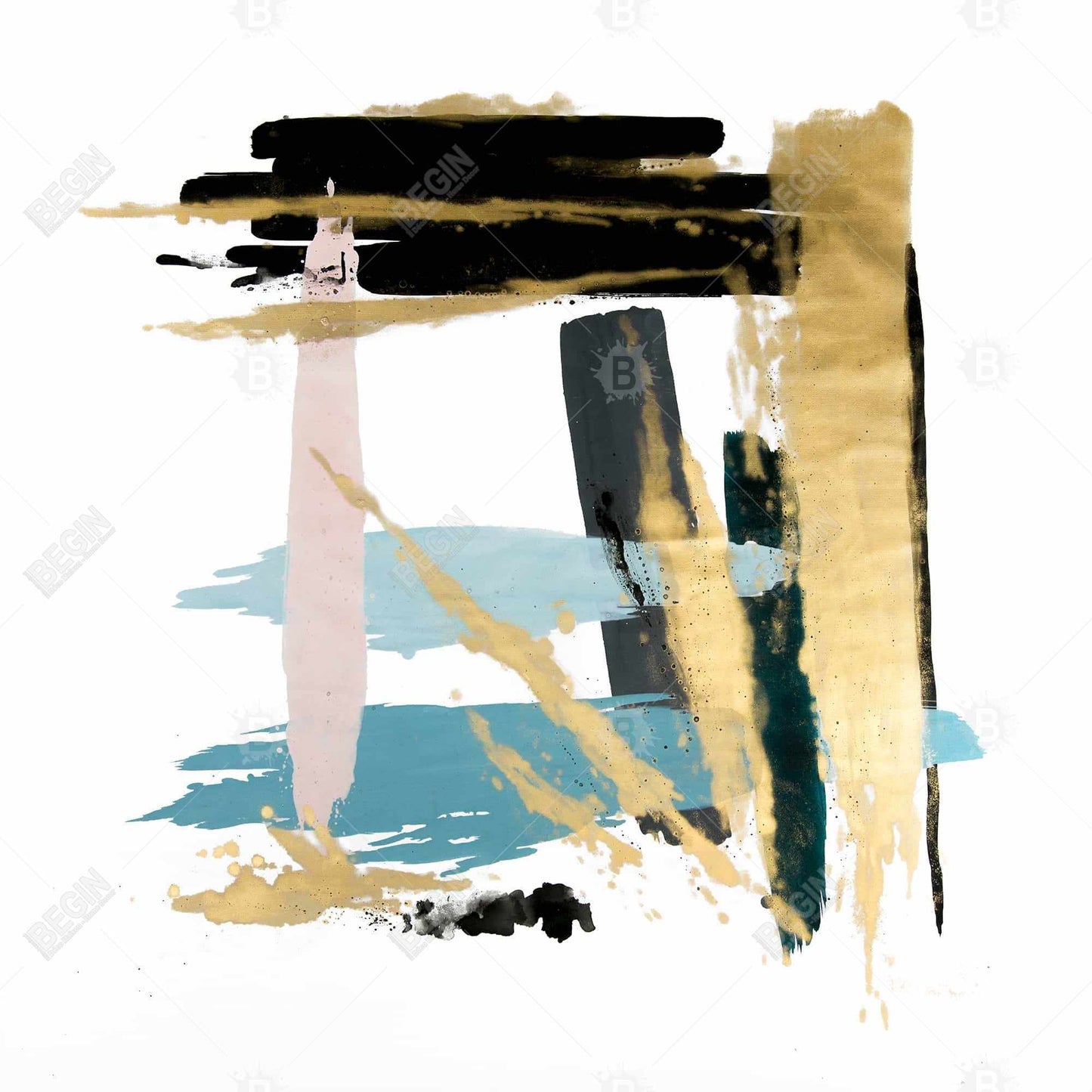 Pastel Stroke Blue Modern Canvas | Bedroom Wall Art Decor