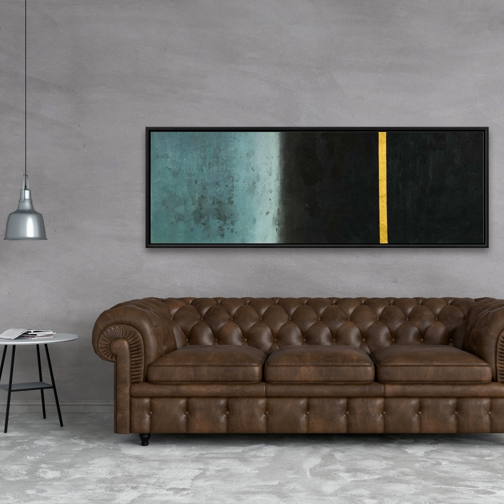 Toile minimaliste noire abstraite au crépuscule – Décoration d'intérieur