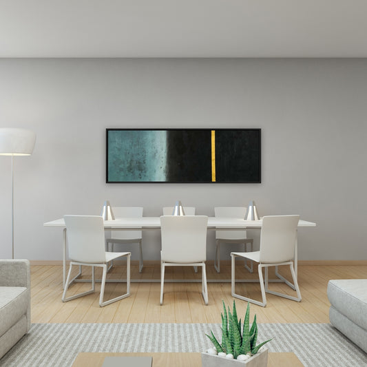 Toile minimaliste noire abstraite au crépuscule – Décoration d'intérieur