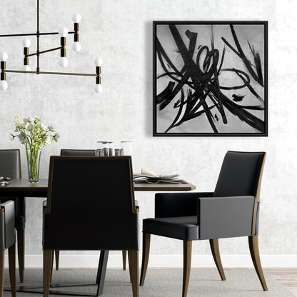 Toile minimaliste à traits circulaires - Décoration de salon abstraite