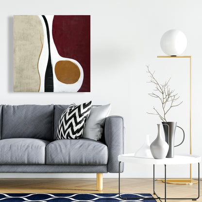 Retro Livingroom Red Canvas Multiform | Home Decor Art