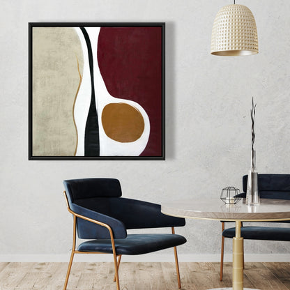 Retro Abstract Shapes Framed Canvas - Multiform Home Decor