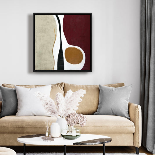 Retro Abstract Shapes Framed Canvas - Multiform Home Decor
