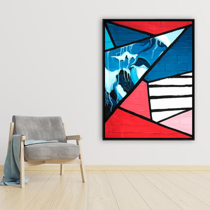 Diagonal Unity | Décoration sur toile encadrée style industriel abstrait