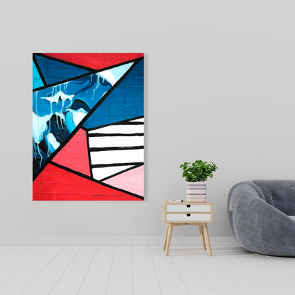 Diagonal Unity Abstract Canvas - Industrial Bedroom Decor