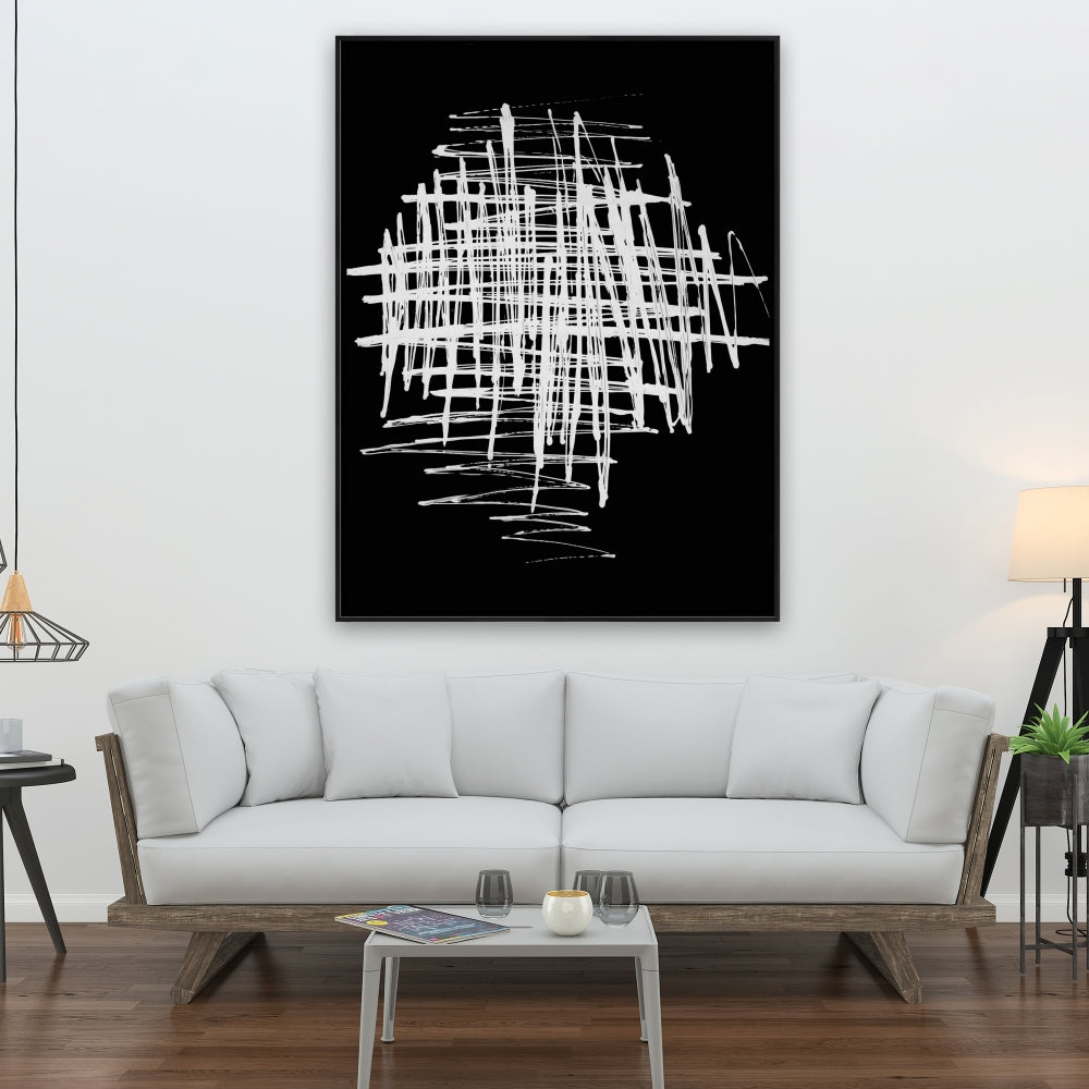 Toile de cuisine abstraite minimaliste contrastée | Décoration d'intérieur