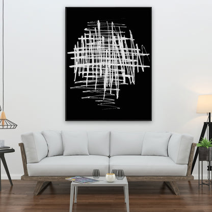 Toile de cuisine abstraite minimaliste contrastée | Décoration d'intérieur