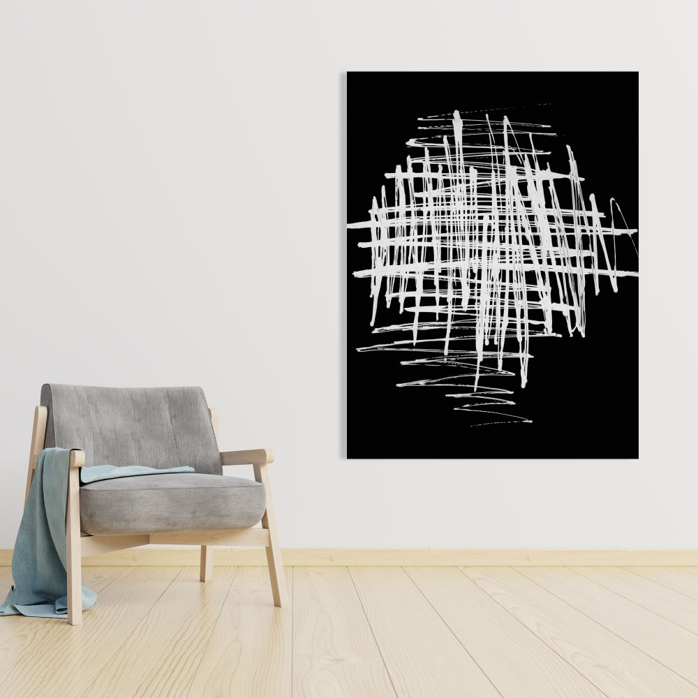 Minimalist White Abstract Canvas - Contrast | Home Decor Art