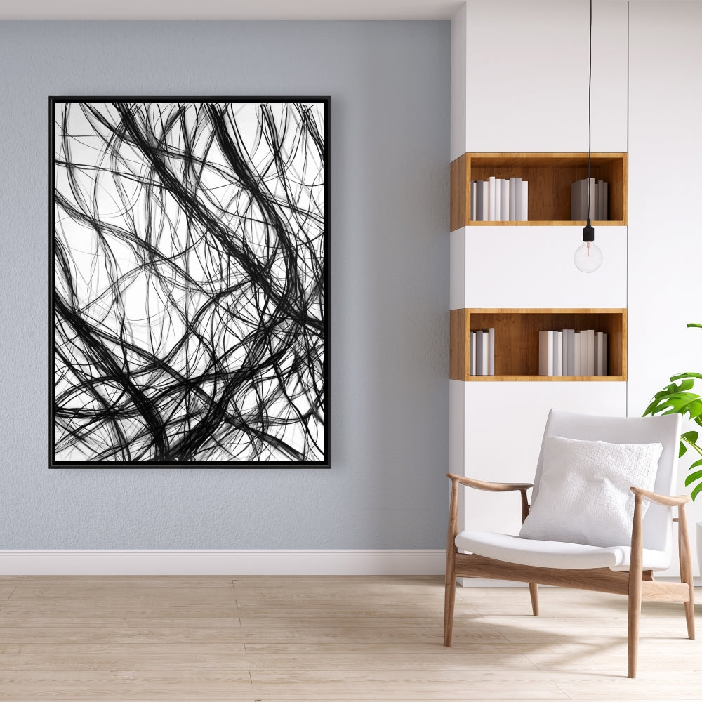 Minimalist Man Cave Decor | White Framed Canvas Connection