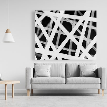 Minimalist Geometric Stripes Canvas | Abstract Home Decor