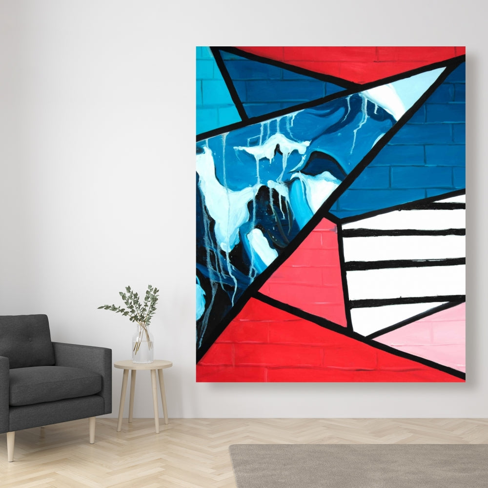 Diagonal Unity Abstract Canvas - Industrial Bedroom Decor