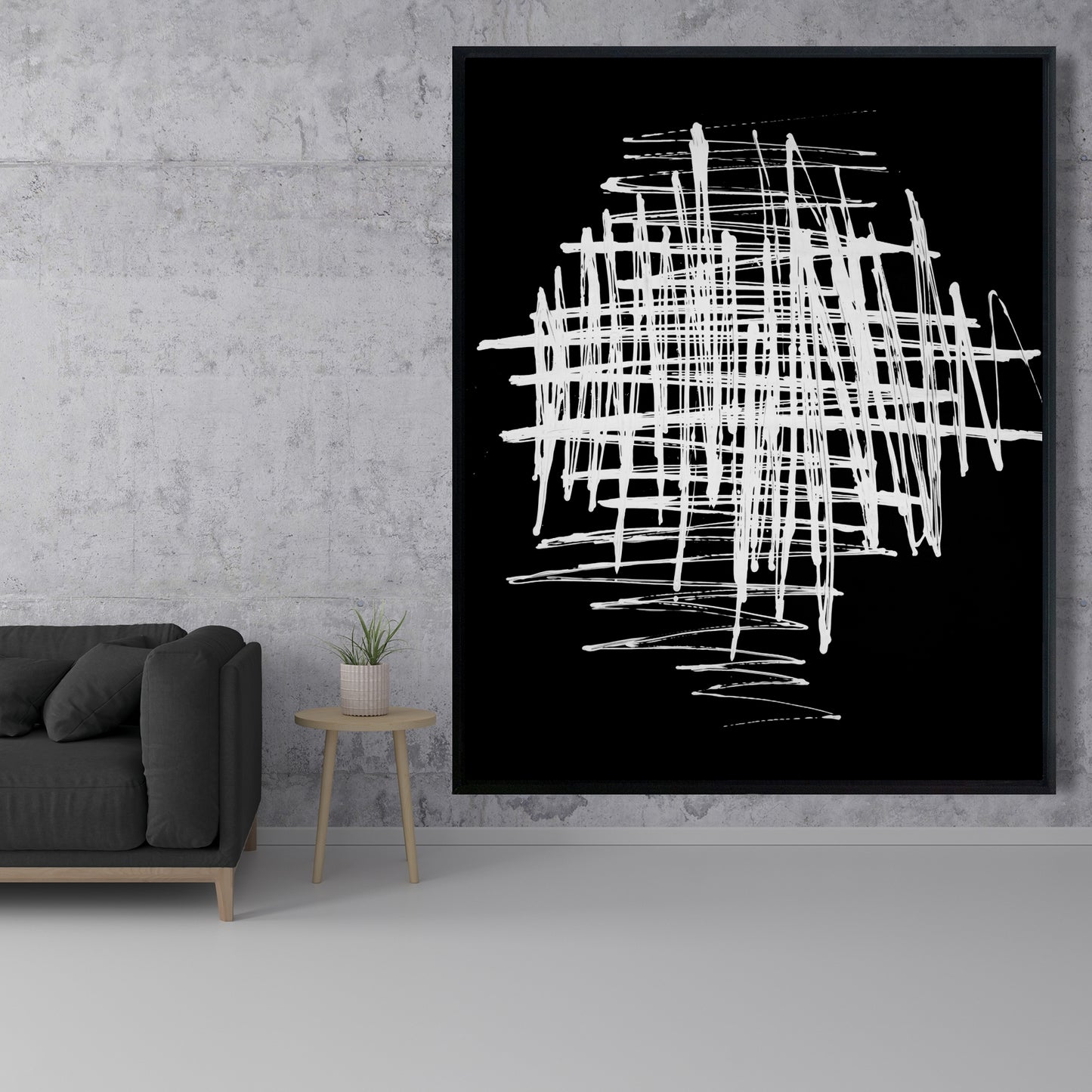 Toile de cuisine abstraite minimaliste contrastée | Décoration d'intérieur