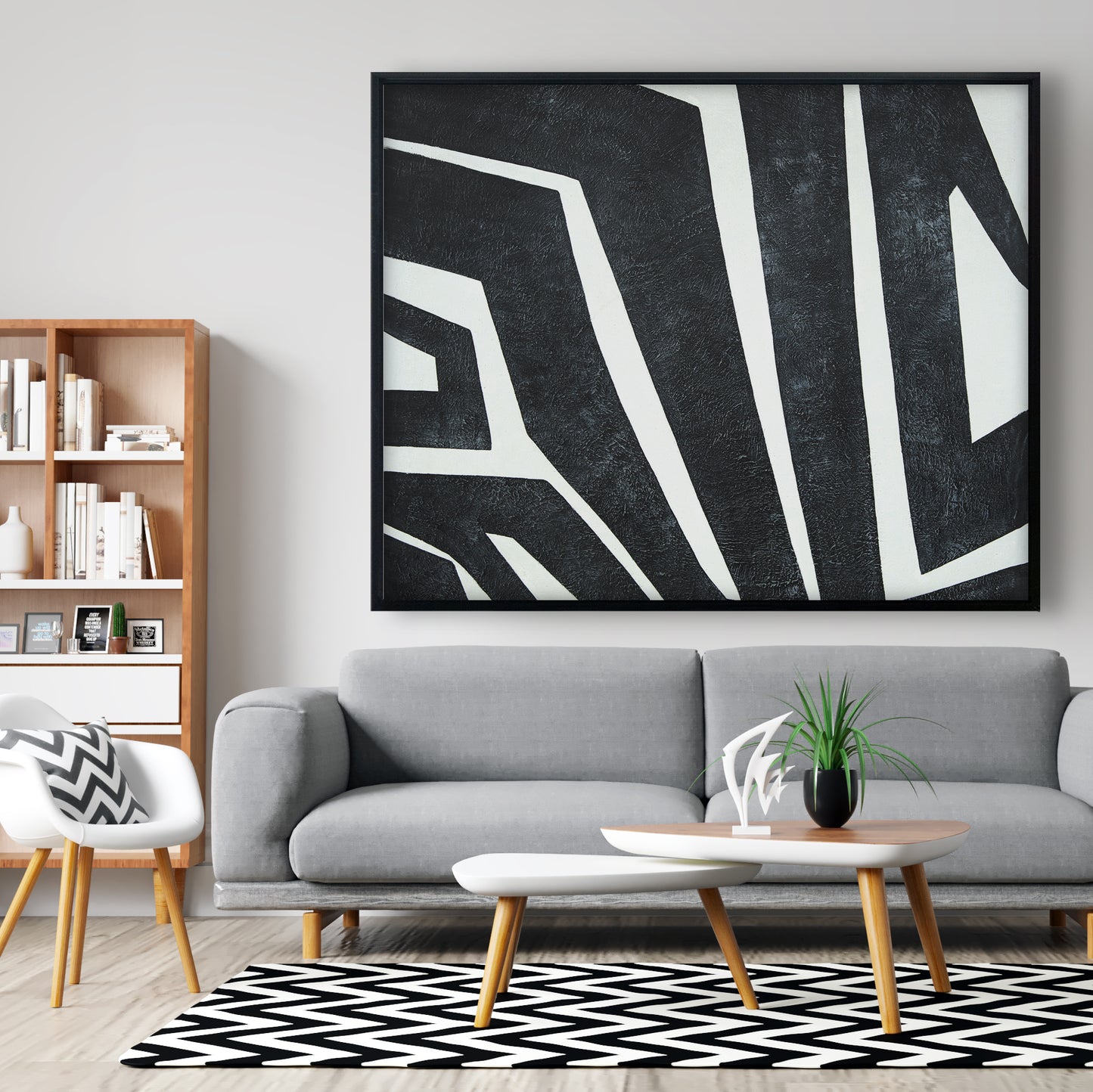 Décoration sur toile encadrée représentant un labyrinthe industriel pour chambre à coucher