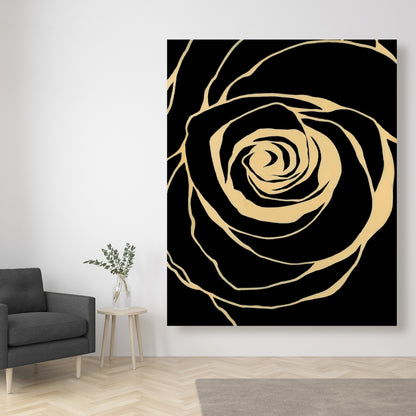 Romantic Black Rose Canvas - Elegant Bedroom Wall Art Decor