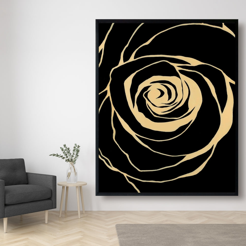 Black Rose Framed Canvas | Romantic Bedroom Flowers Decor
