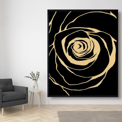Black Rose Framed Canvas | Romantic Bedroom Flowers Decor