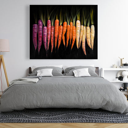 Colorful Carrots Food Canvas | Home Decor Wall Art