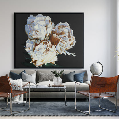 Blooming Peonies Framed Canvas | Floral Bedroom Home Decor