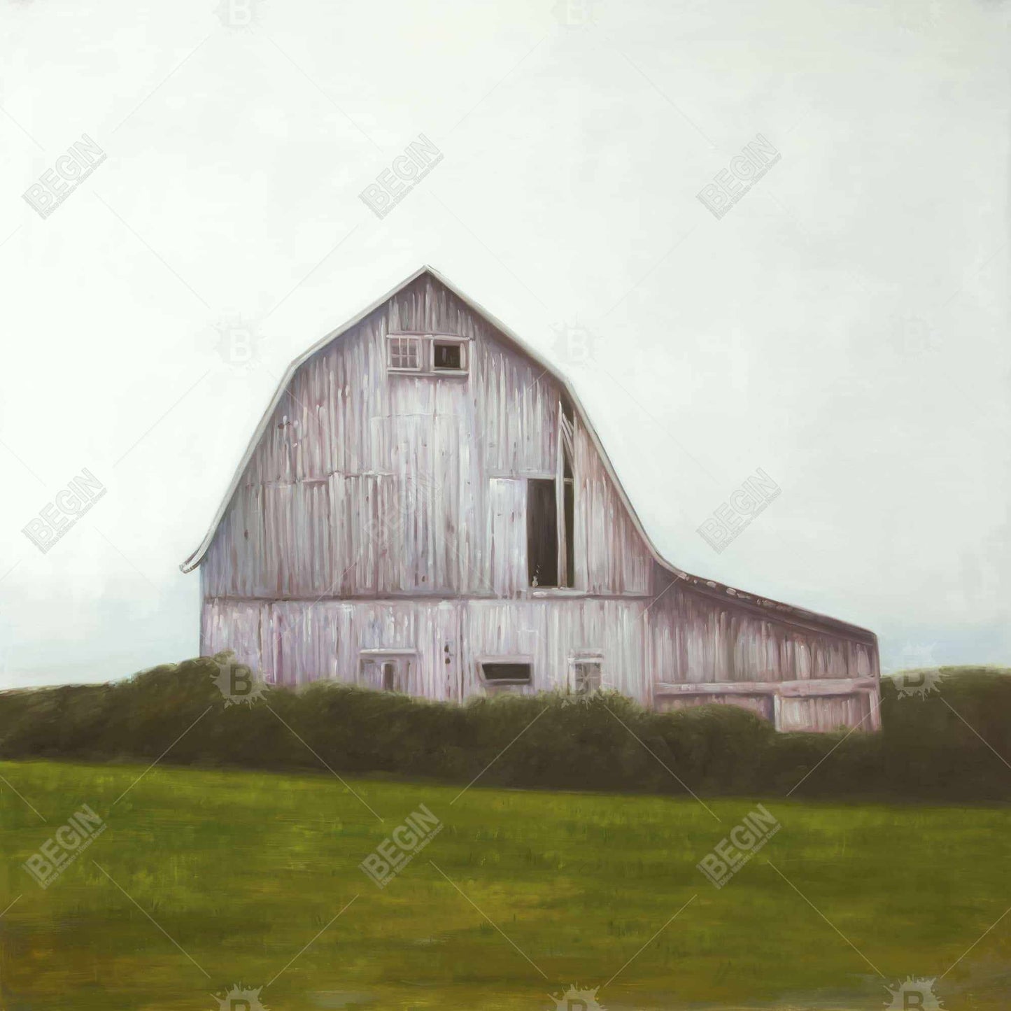 Rustic Barn Framed Canvas | Architecture Living Room Decor