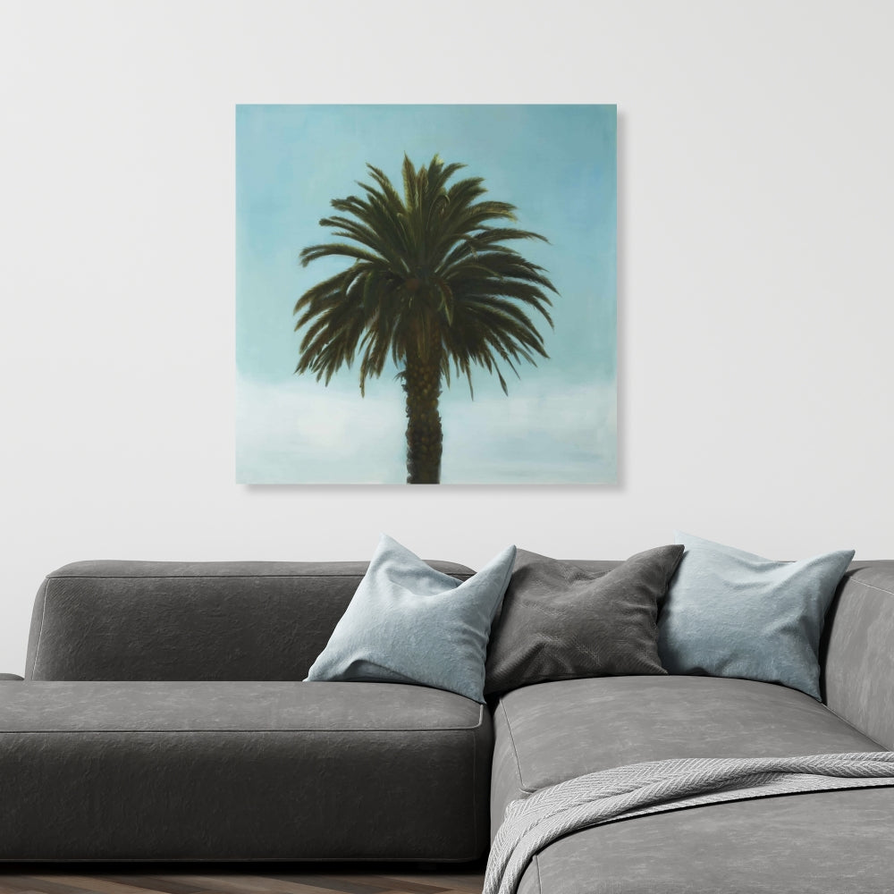 Tropical Palm Bedroom Blue Trees Canvas | Home Decor Art
