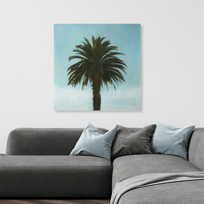 Tropical Palm Bedroom Blue Trees Canvas | Home Decor Art