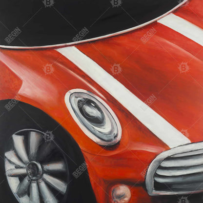 Toile encadrée Voiture rouge | Décoration d'intérieur | Art du transport