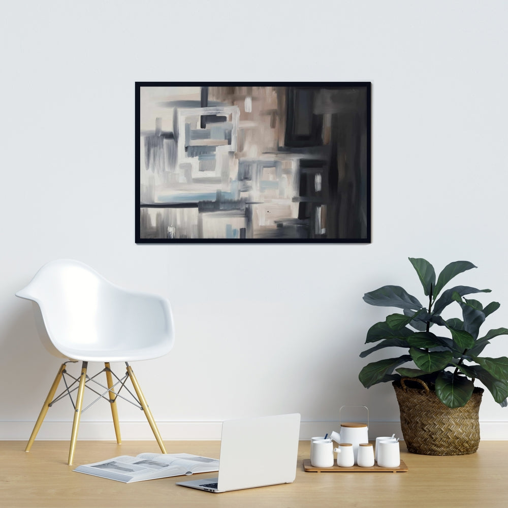 Abstract Contemporary Bedroom Canvas - Nought | Home Decor
