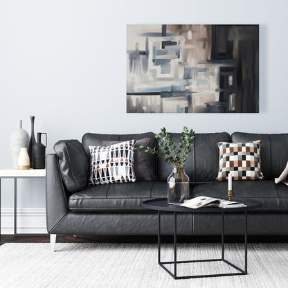 Brown Abstract Contemporary Canvas - Nought Home Decor Art
