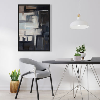 Subtil Abstract Contemporary Shapes Framed Canvas - Home Decor
