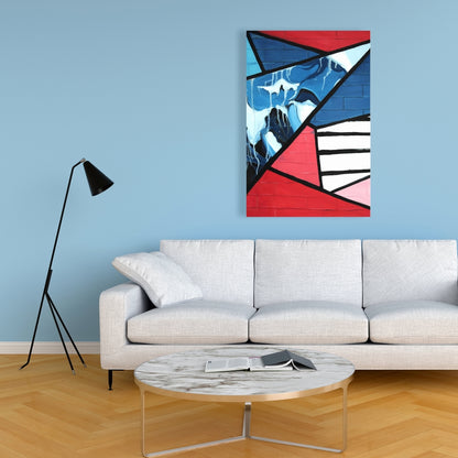 Diagonal Unity Abstract Canvas - Industrial Bedroom Decor