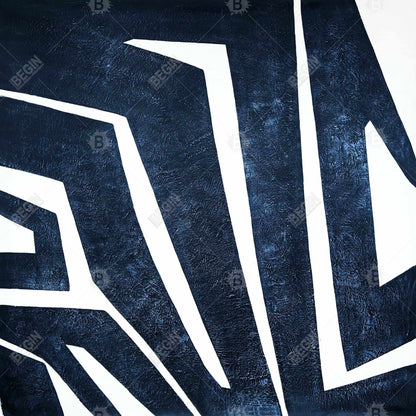 Blue Labyrinth Abstract Shapes Canvas | Industrial Home Decor