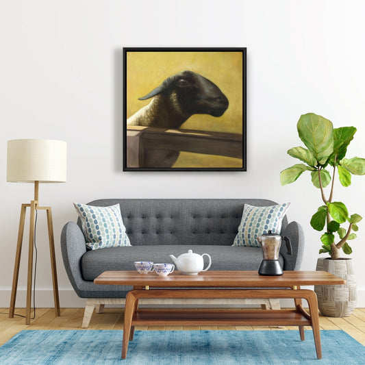 Toile encadrée représentant un jeune bélier – Décoration d'intérieur animalière occidentale