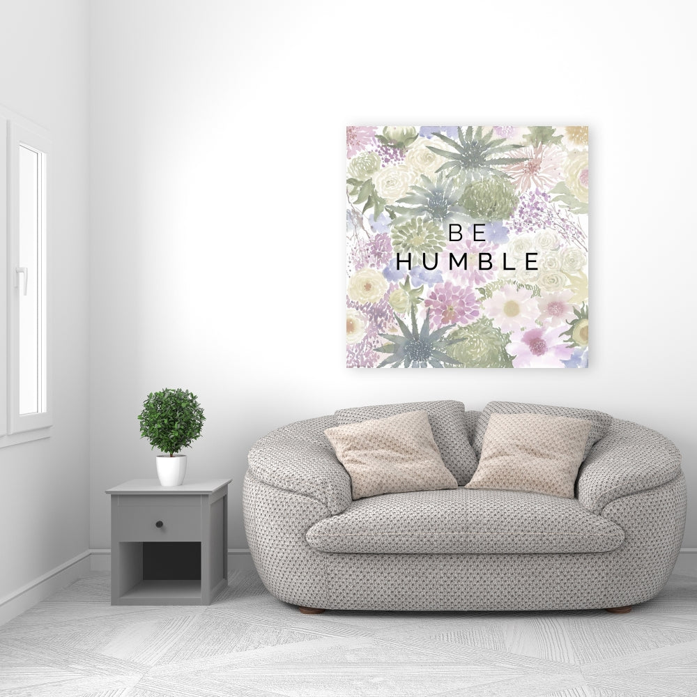 Exotic Floral Be Humble Pink Canvas | Home Decor Wall Art