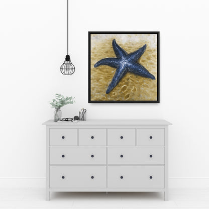 Magnifique toile de salle de bain motif étoile de mer | Décoration d'intérieur côtière