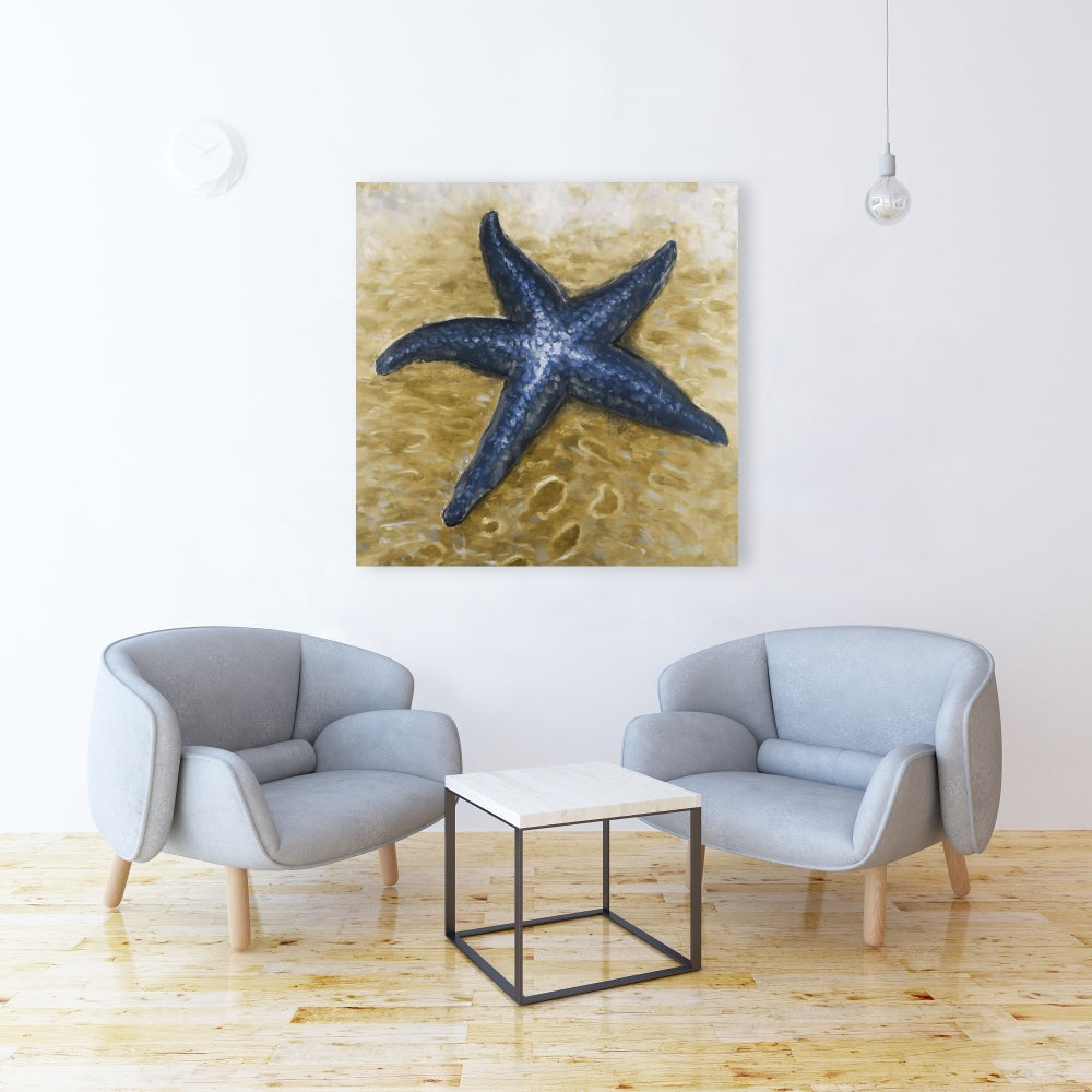 Beige Starfish Canvas - Marine Decor for Home - Aquatic Art