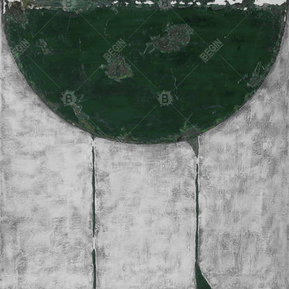 Abstract Green Half Circle Canvas - Modern Living Room Decor