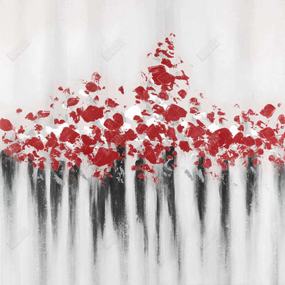 Falling Red Dot Canvas | Modern Living Room Wall Art Decor
