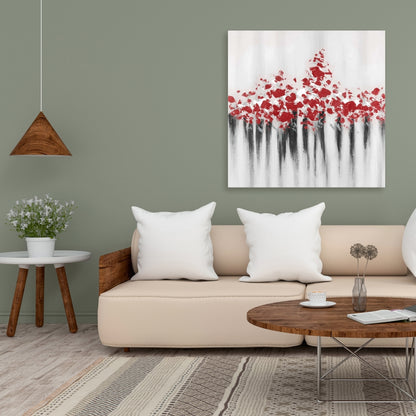 Falling Red Dot Canvas | Modern Living Room Wall Art Decor